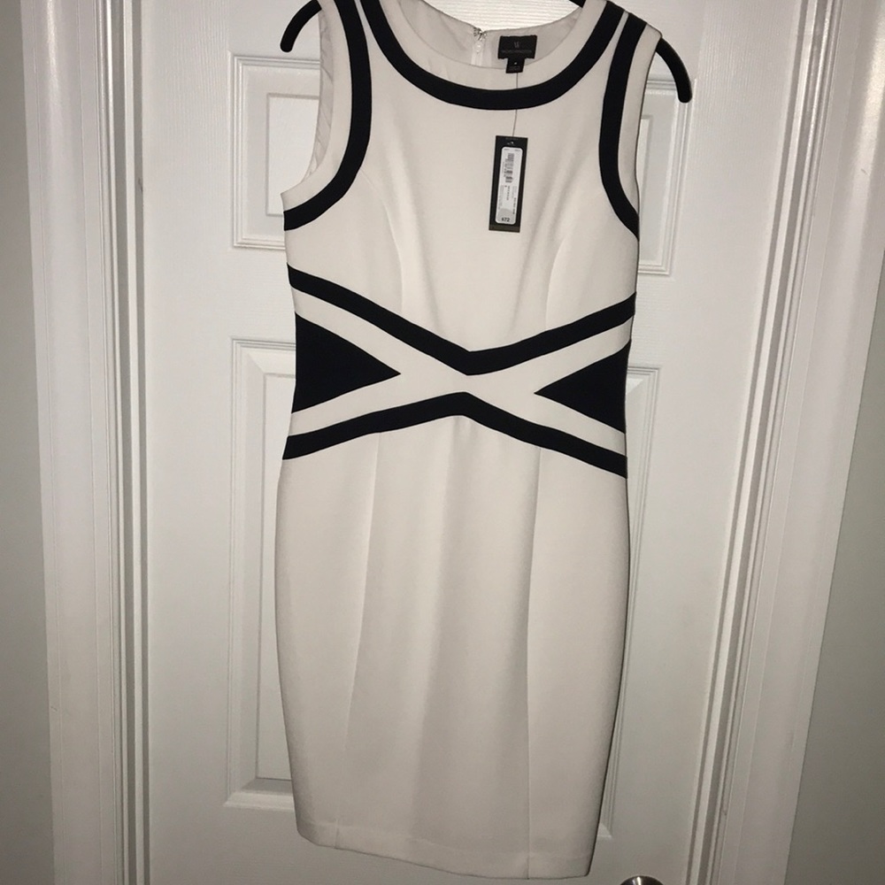 Worthington white and black sheath dress 6